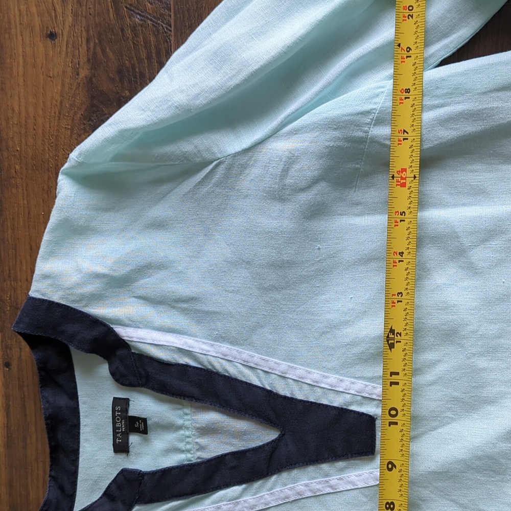 Talbots Light Ice Blue Linen Tunic - Picture 10 of 17